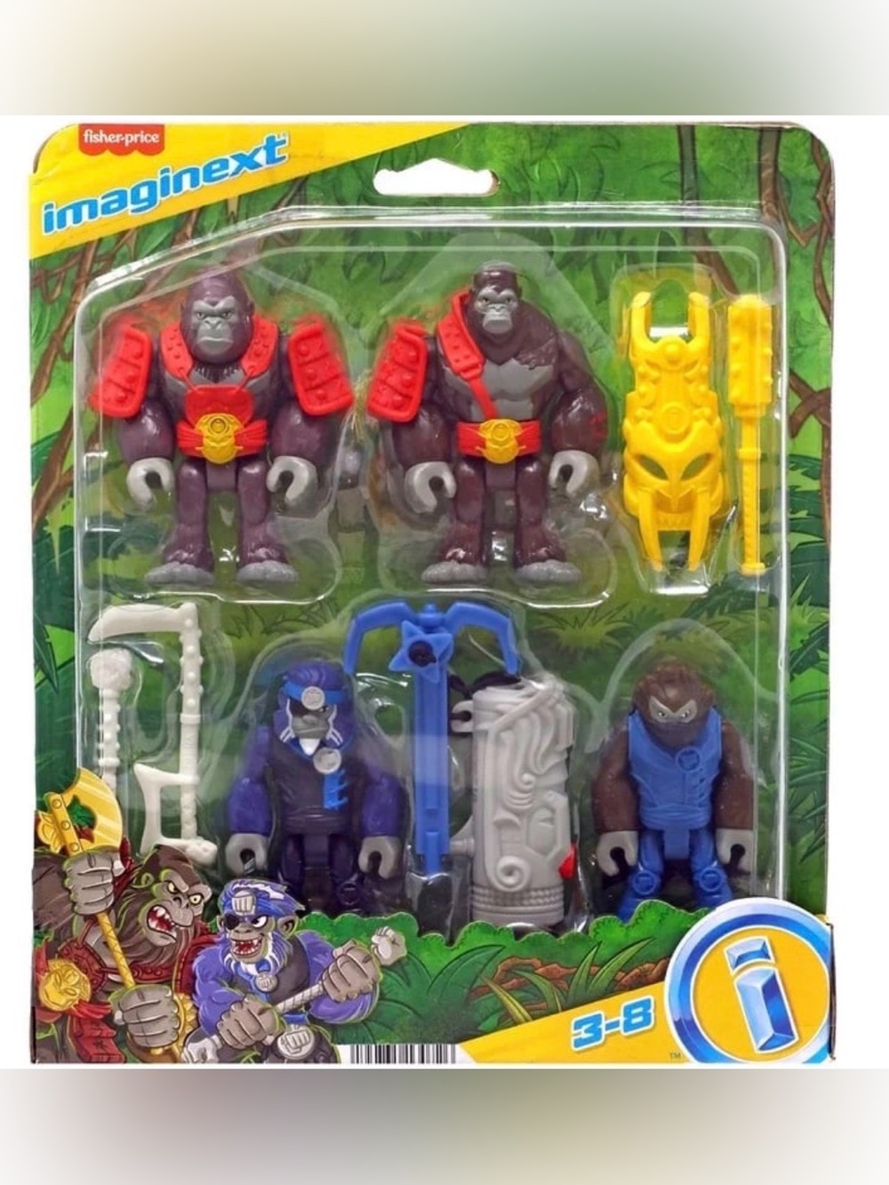 🆕 Fisher-Price Imaginext Boss Level Army Pack Gorilla Action Figure Set